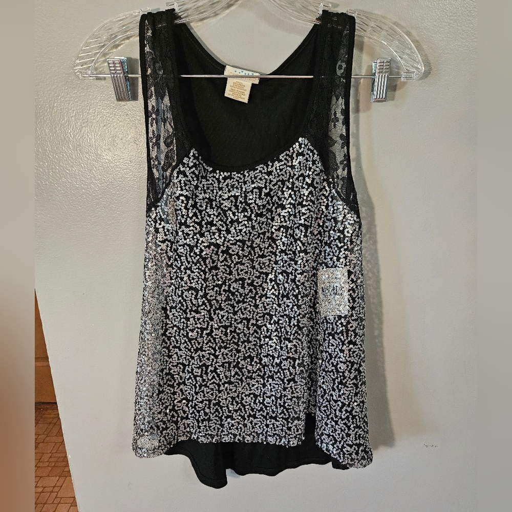 Love on Tap Black and White Asymmetrical Graphic Tank Top 5 Items $10